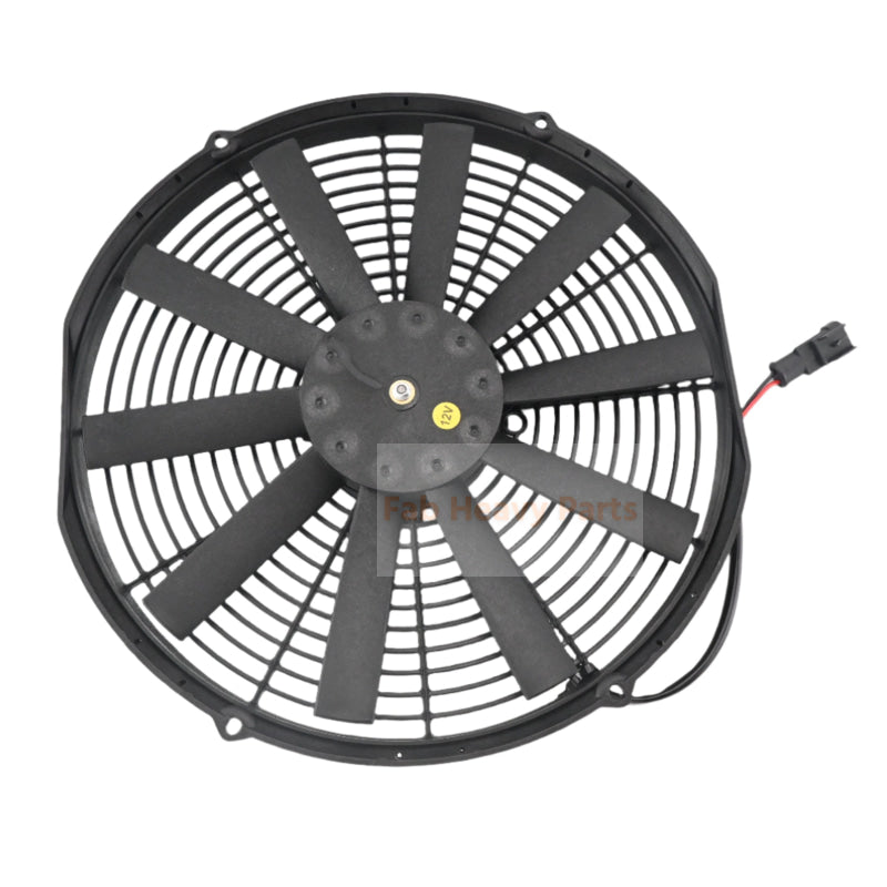 12V 14" Aftermarket 30101509 VA08-AP51/C-23A Medium Profile Electric Puller Fan for Excavator Bulldozer Loader Roller Crane Truck Trailer
