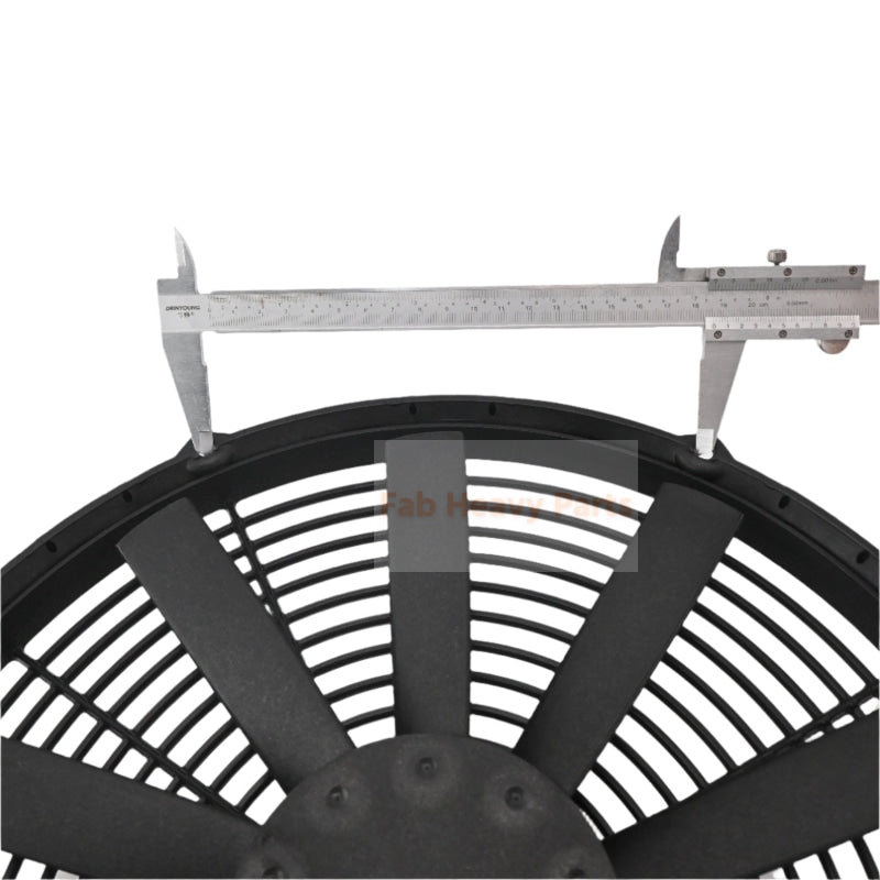 12V 14" Aftermarket 30101509 VA08-AP51/C-23A Medium Profile Electric Puller Fan for Excavator Bulldozer Loader Roller Crane Truck Trailer