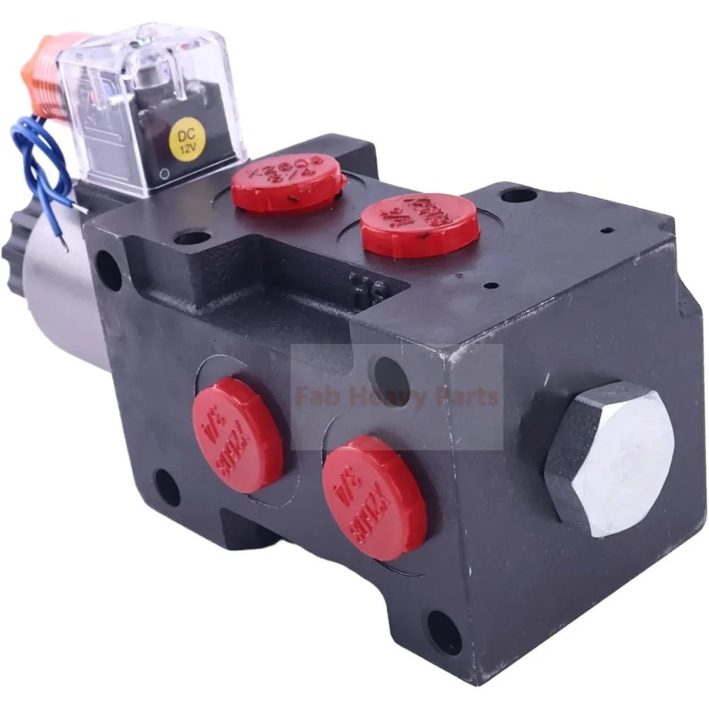 12V 2.5AMPS Double Selector Valve 13.2GPM 3600PSI Max Six SAE 8 Ports - Fab Heavy Parts