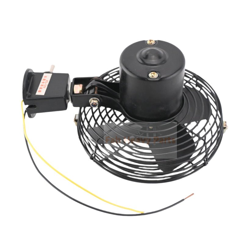 12V 6 Inch Cab Fan Air Circulating Fan for Excavator Loader Backhoe Tractor - Fab Heavy Parts