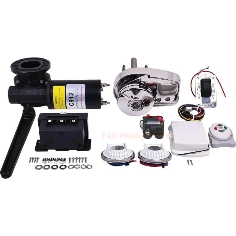 12V 900W Heavy Duty Anchor Winch High Speed Electric Windlass Fits for Boat Car 6MM C912 - Fab Heavy Parts