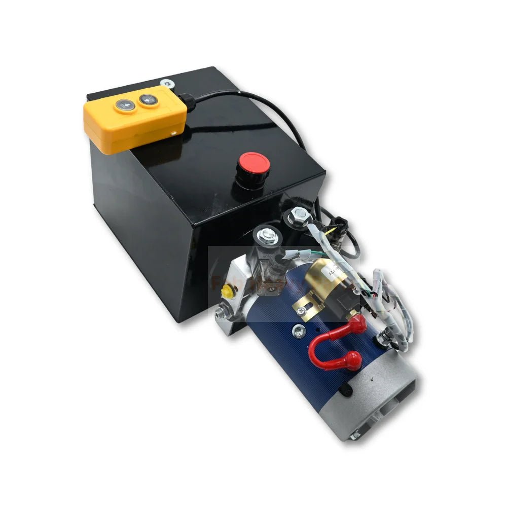12V DC Double Acting Hydraulic Power Unit 8 Quart Steel Tank 3kW 1.8GPM 2900PSI SAE 8 Fits for Dump Trailer Car Lifting - Fab Heavy Parts