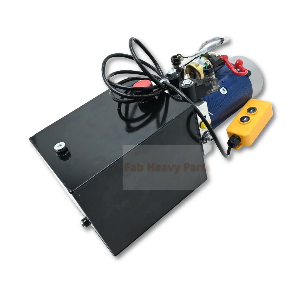 12V DC Double Acting Hydraulic Power Unit 8 Quart Steel Tank 3kW 1.8GPM 2900PSI SAE 8 Fits for Dump Trailer Car Lifting - Fab Heavy Parts