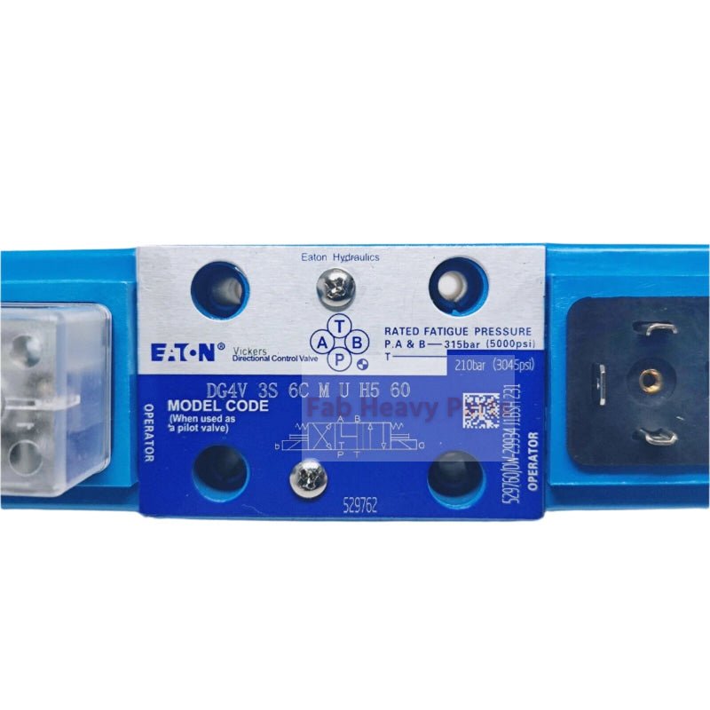 12V Hydraulic Valve DG4V - 3 - 0C - M - U - G7 - 60 Fits for Eaton Loader Excavator Tractor Truck - Fab Heavy Parts