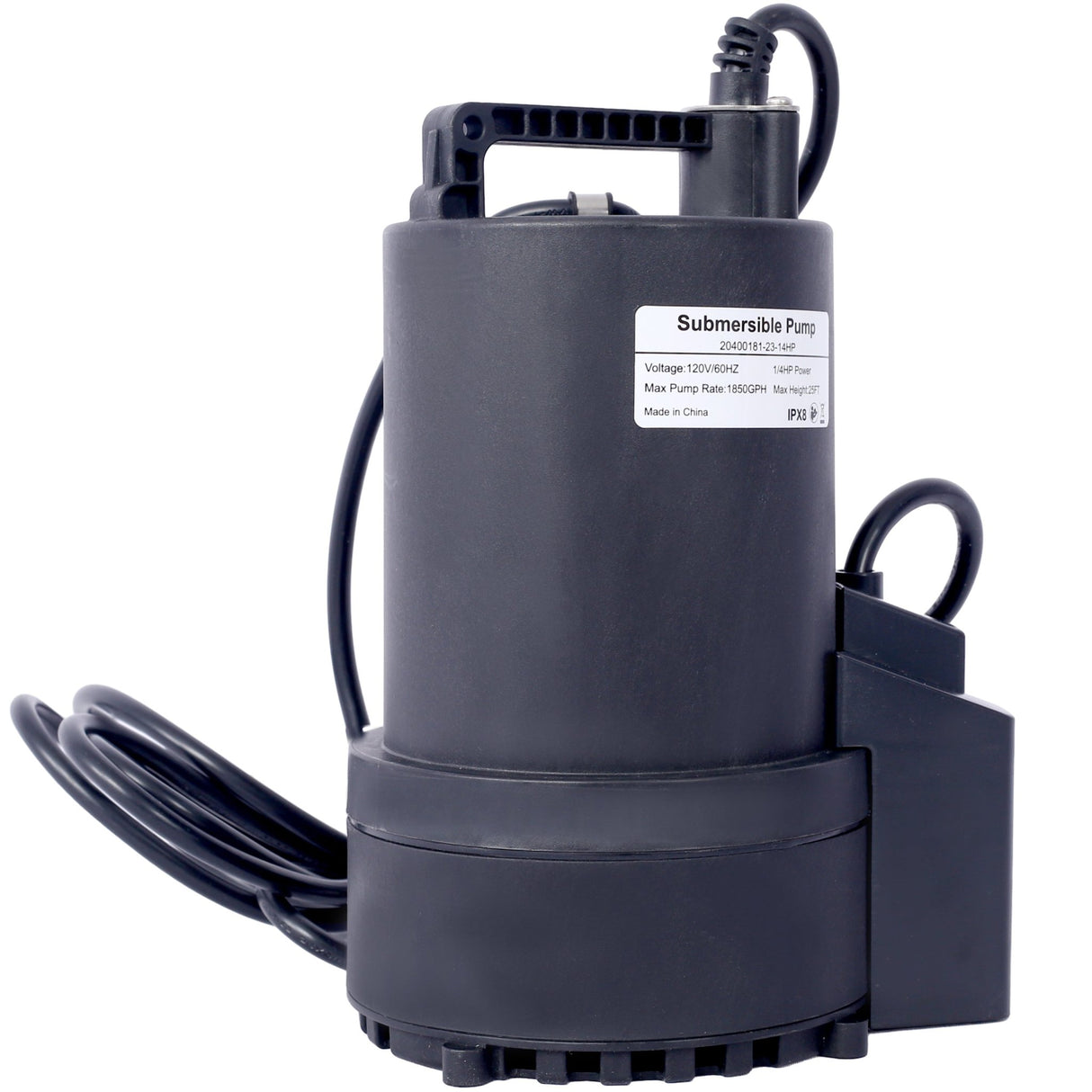 1/4 HP Automatic Swimming Pool Cover Pump 120 V Submersible with 3/4 Check Valve Adapter1850 GPH Water Removal - Fab Heavy Parts