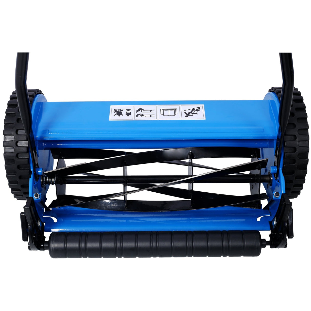 14 - Inch 5 - Blade Push Reel Lawn Mower with Grass Catcher - Blue - Fab Heavy Parts