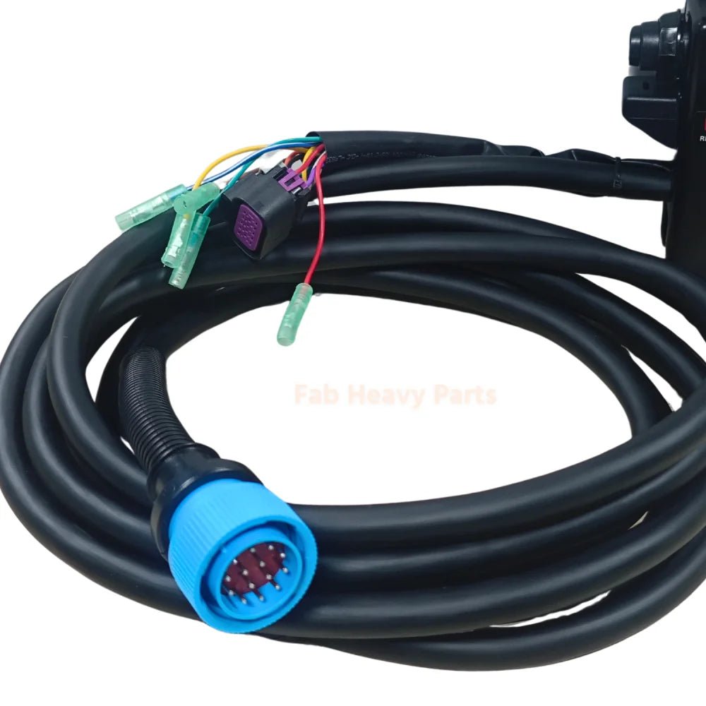 14Pin 15FT Side Mount Remote Control Left Hand With Tirm And Key 881170A13 Fits for Mercury Outboard - Fab Heavy Parts