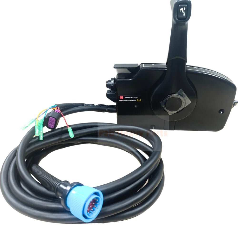 14Pin 15FT Side Mount Remote Control Left Hand With Tirm And Key 881170A13 Fits for Mercury Outboard - Fab Heavy Parts