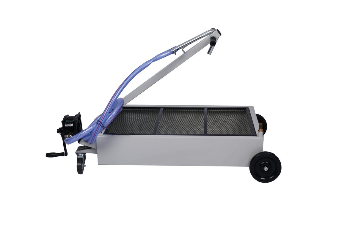 15 Gallon Low - Profile Oil Drain Pan with Manual Pump - Fab Heavy Parts