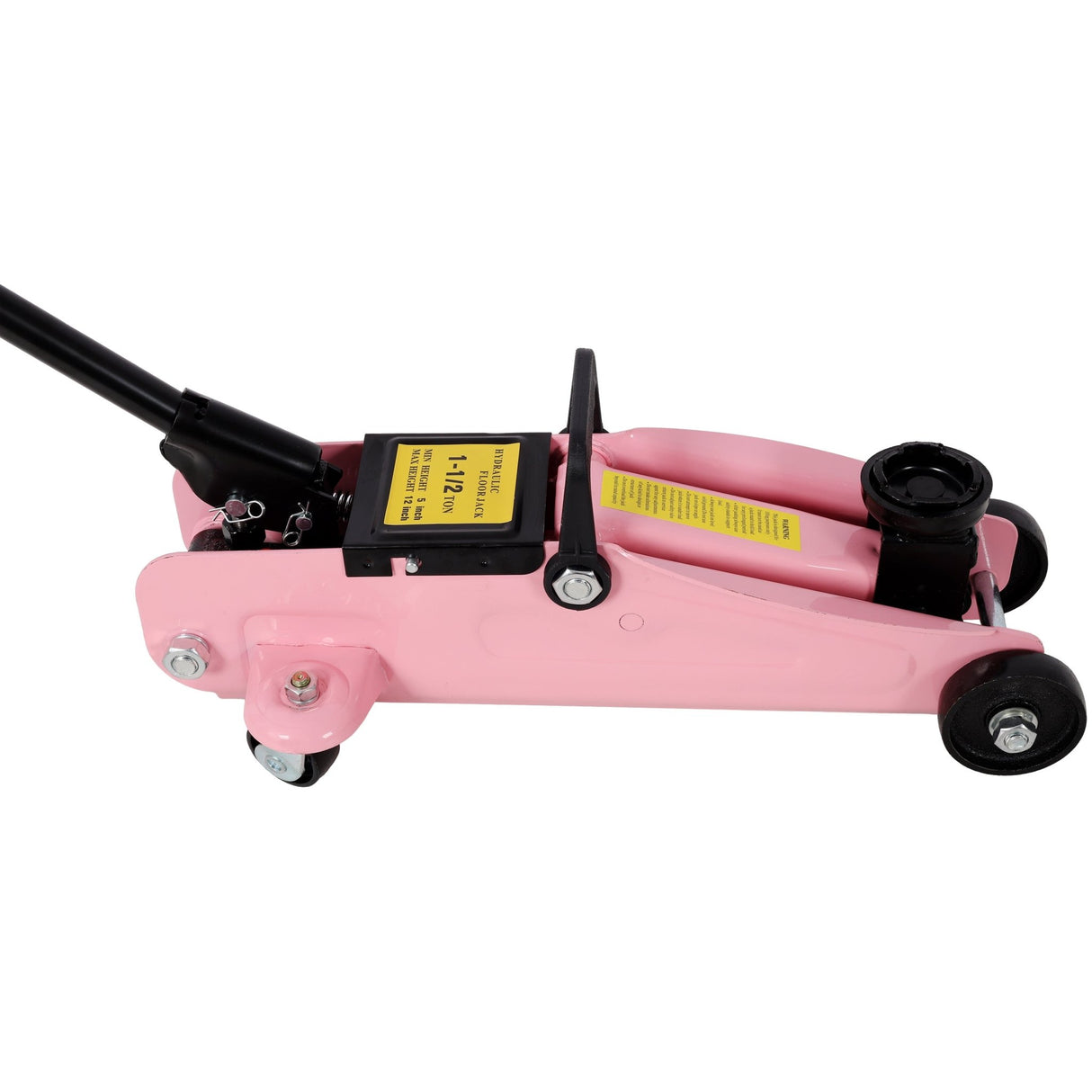 1.5 Ton Low Profile Hydraulic Floor Jack Lifting Range 5" - 11.8" with Plastic Case - Pink - Fab Heavy Parts