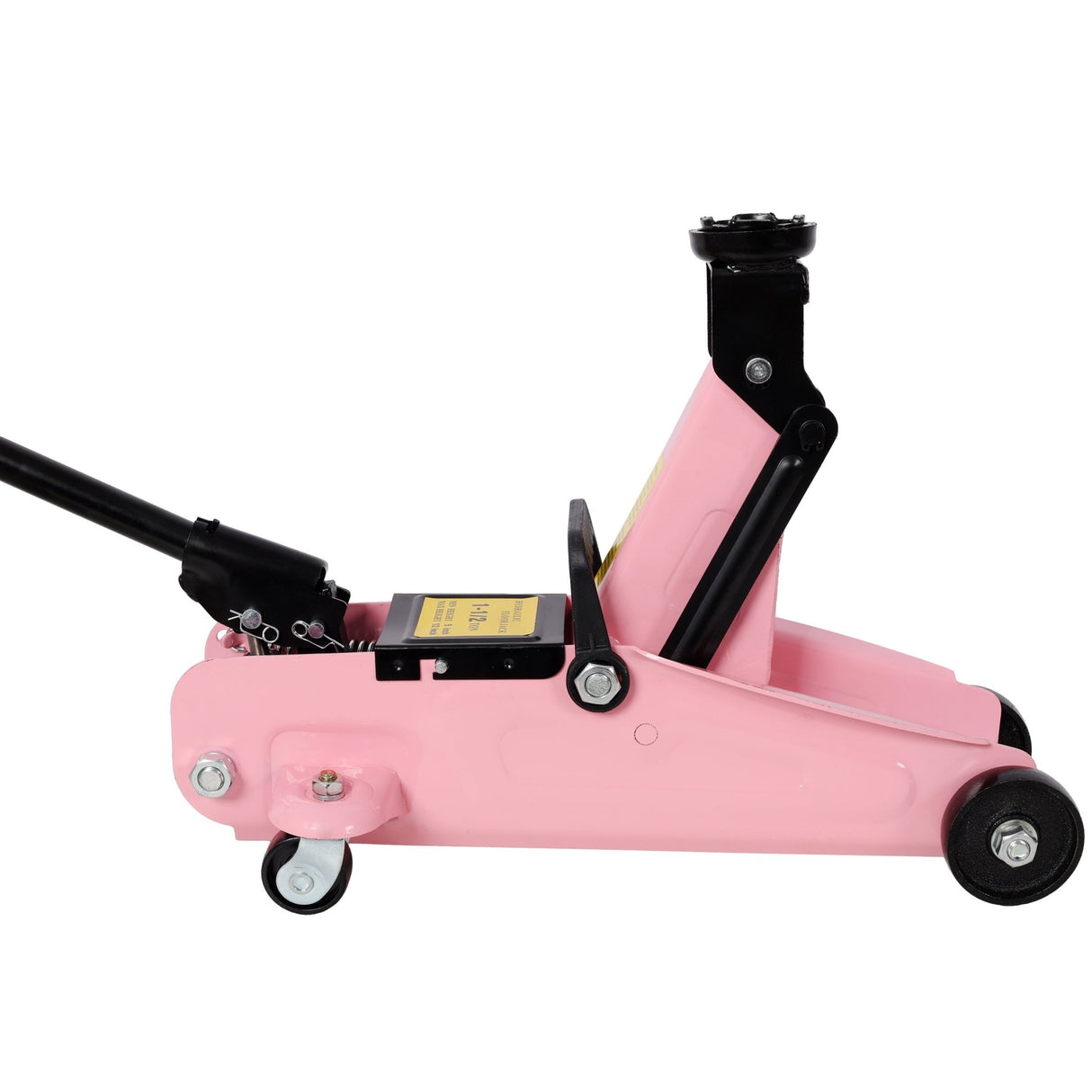 1.5 Ton Low Profile Hydraulic Floor Jack Lifting Range 5" - 11.8" with Plastic Case - Pink - Fab Heavy Parts