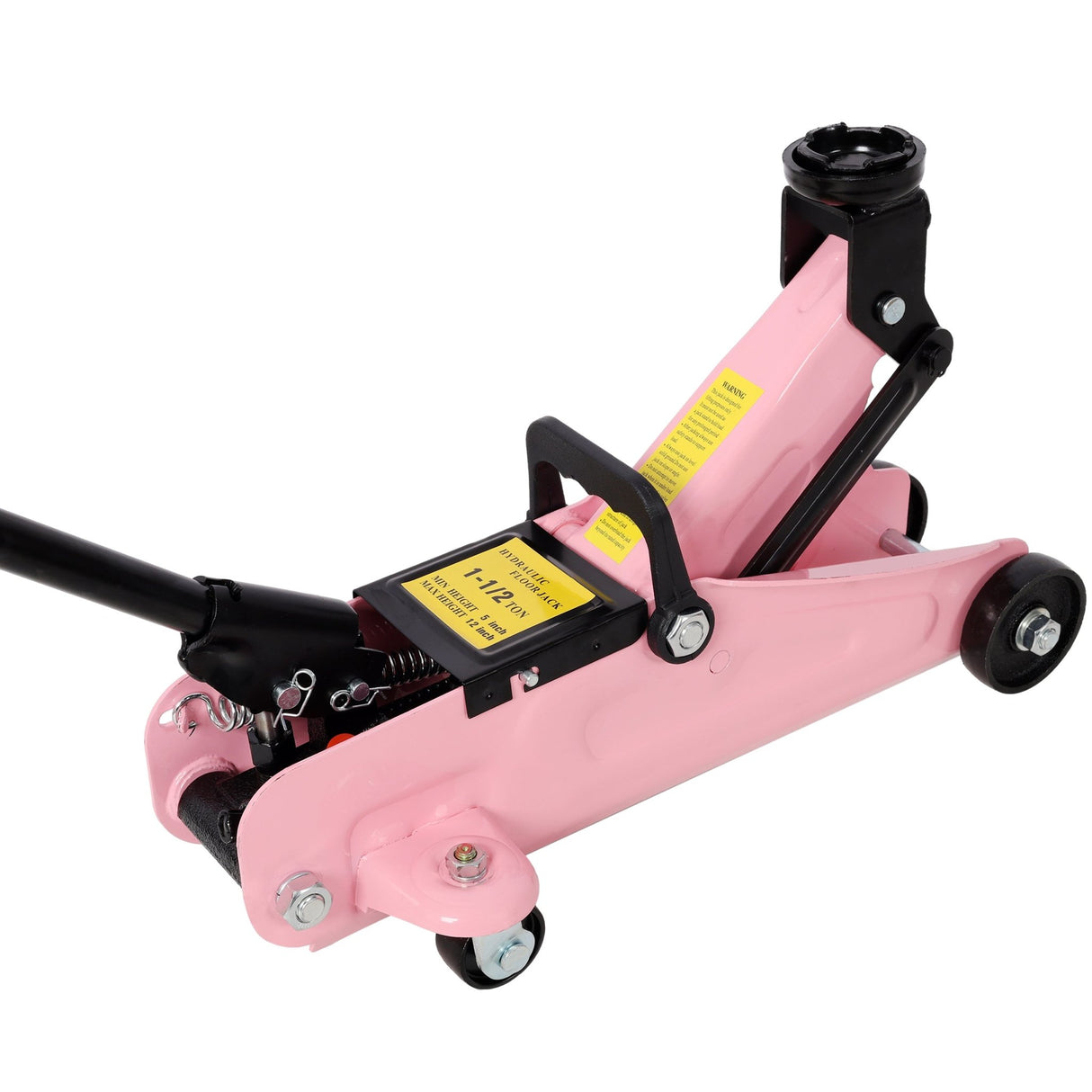 1.5 Ton Low Profile Hydraulic Floor Jack Lifting Range 5" - 11.8" with Plastic Case - Pink - Fab Heavy Parts