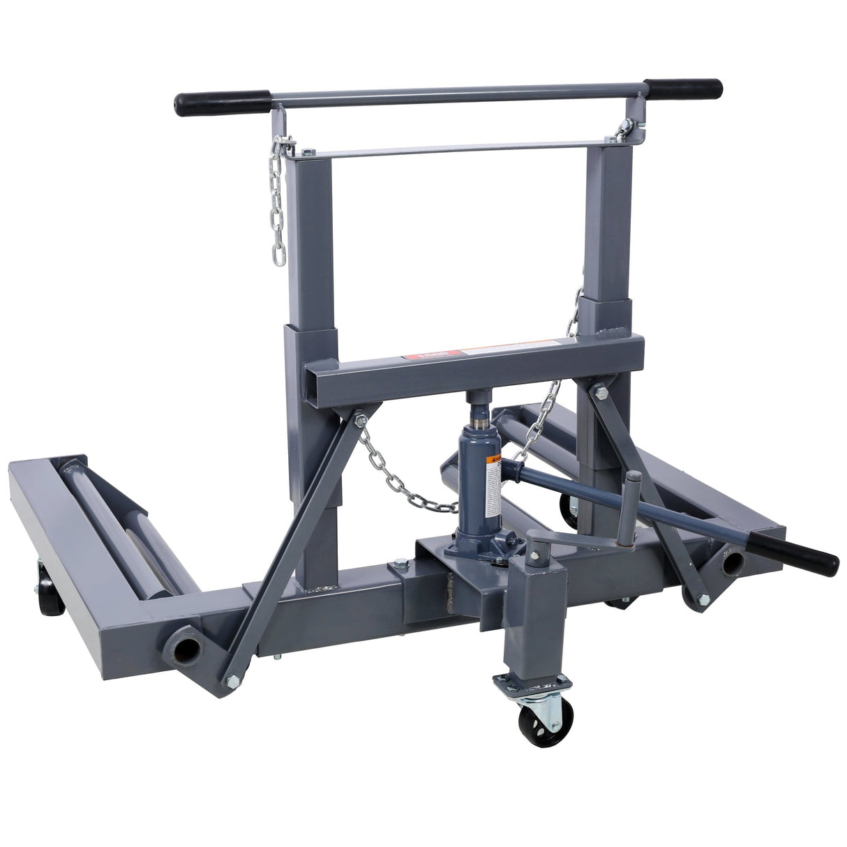 1,500 Lb. Capacity Adjustable Height Dual Wheel Dolly for Large Trucks - Grey - Fab Heavy Parts