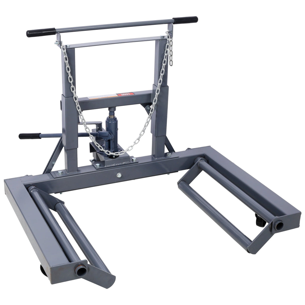 1,500 Lb. Capacity Adjustable Height Dual Wheel Dolly for Large Trucks - Grey - Fab Heavy Parts