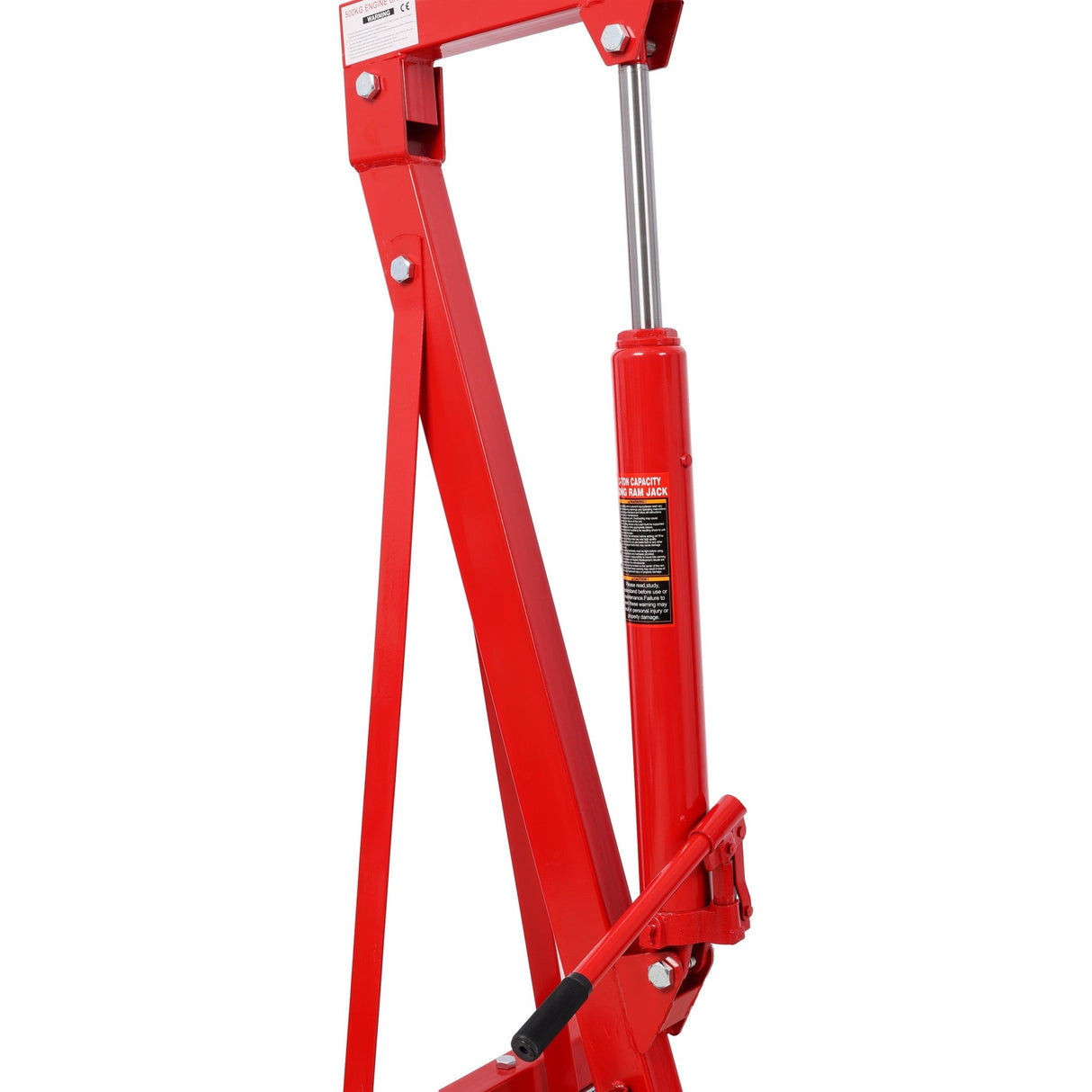 1500 LBS Folding Engine Hoist Lift Heavy Duty Steel with 4 Iron Caster Wheels - Red - Fab Heavy Parts