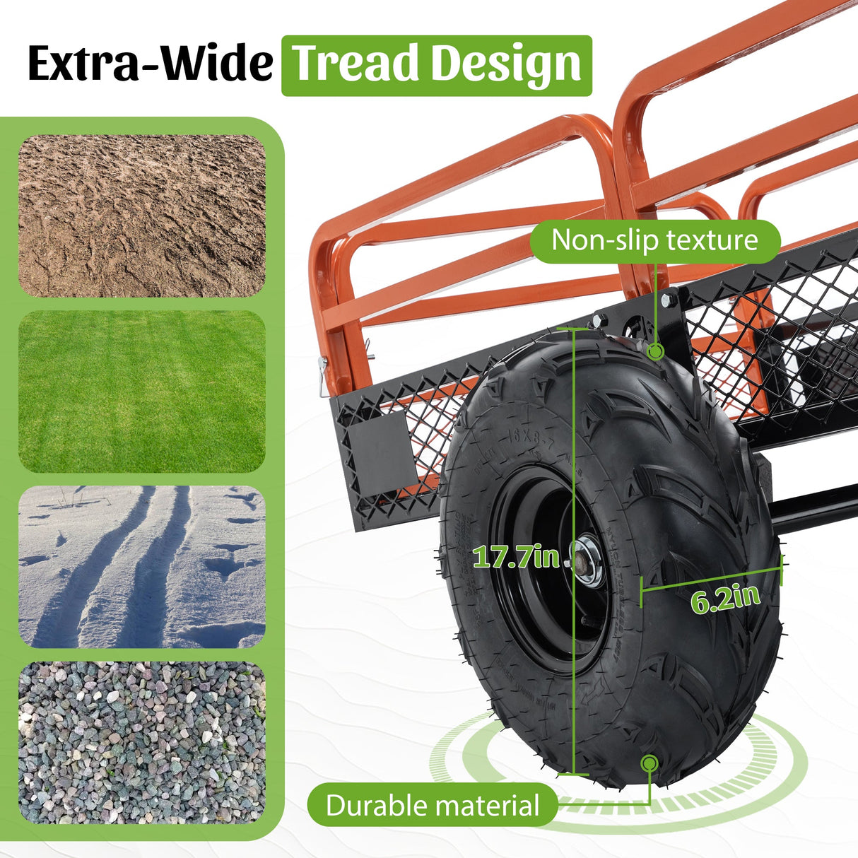 1500LBS Capacity 15 Cubic Feet Dump Cart Trailer Heavy Duty Tow Behind Hauling & Dumping Wagon for ATV, UTV, Lawn Tractor and Garden - Fab Heavy Parts