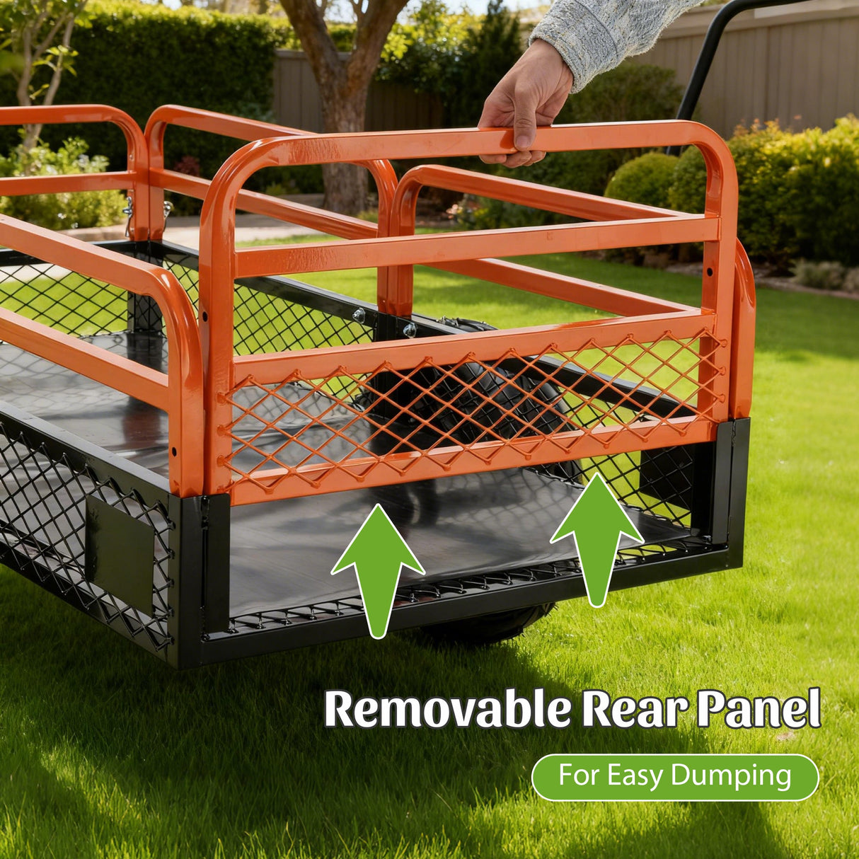 1500LBS Capacity 15 Cubic Feet Dump Cart Trailer Heavy Duty Tow Behind Hauling & Dumping Wagon for ATV, UTV, Lawn Tractor and Garden - Fab Heavy Parts