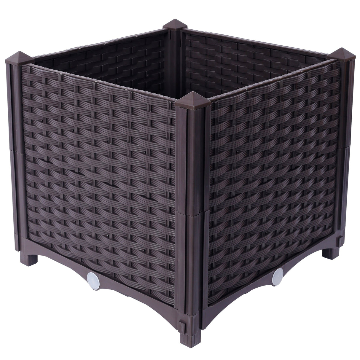 15.7" L X 15.7" D X 14.7" H Deep Raised Garden Bed Plastic Planter Boxes for Vegetables Flowers Herbs and Succulents Self - Watering Raised - Brown - Fab Heavy Parts