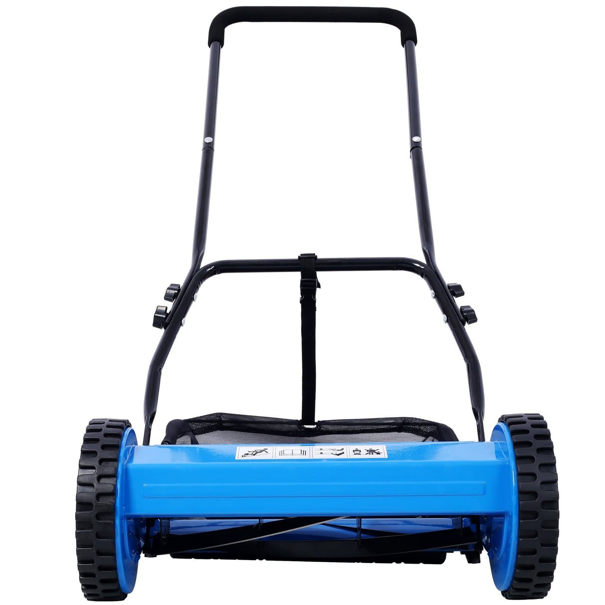 16 - Inch 5 - Blade Push Reel Lawn Mower with Grass Catcher Blue - Fab Heavy Parts