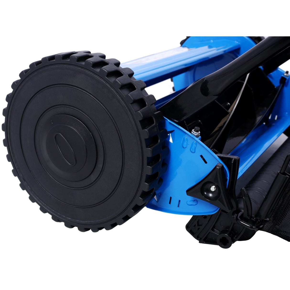16 - Inch 5 - Blade Push Reel Lawn Mower with Grass Catcher Blue - Fab Heavy Parts