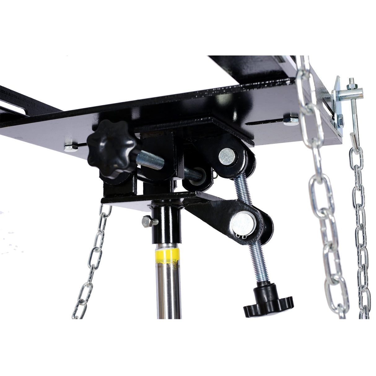 1660lbs Transmission Jacks Quick Lift Dual Spring Hydraulic Transmission 2 Stage w/ 360° - Yellow - Fab Heavy Parts