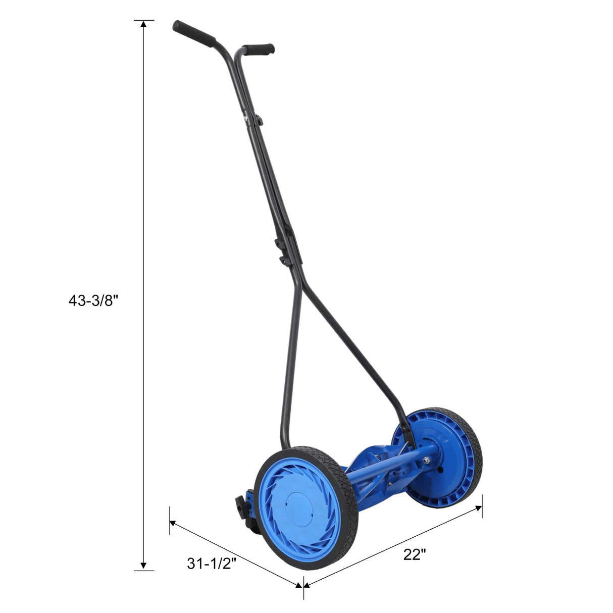16in Push Lawn Mower Push Reel Lawn Mower - Blue - Fab Heavy Parts