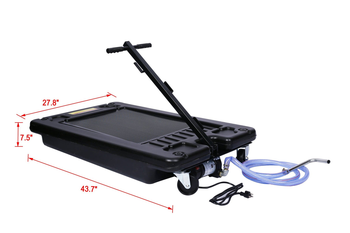 17 Gallon Low Profile Oil Drain Pan with Electric Pump - Fab Heavy Parts