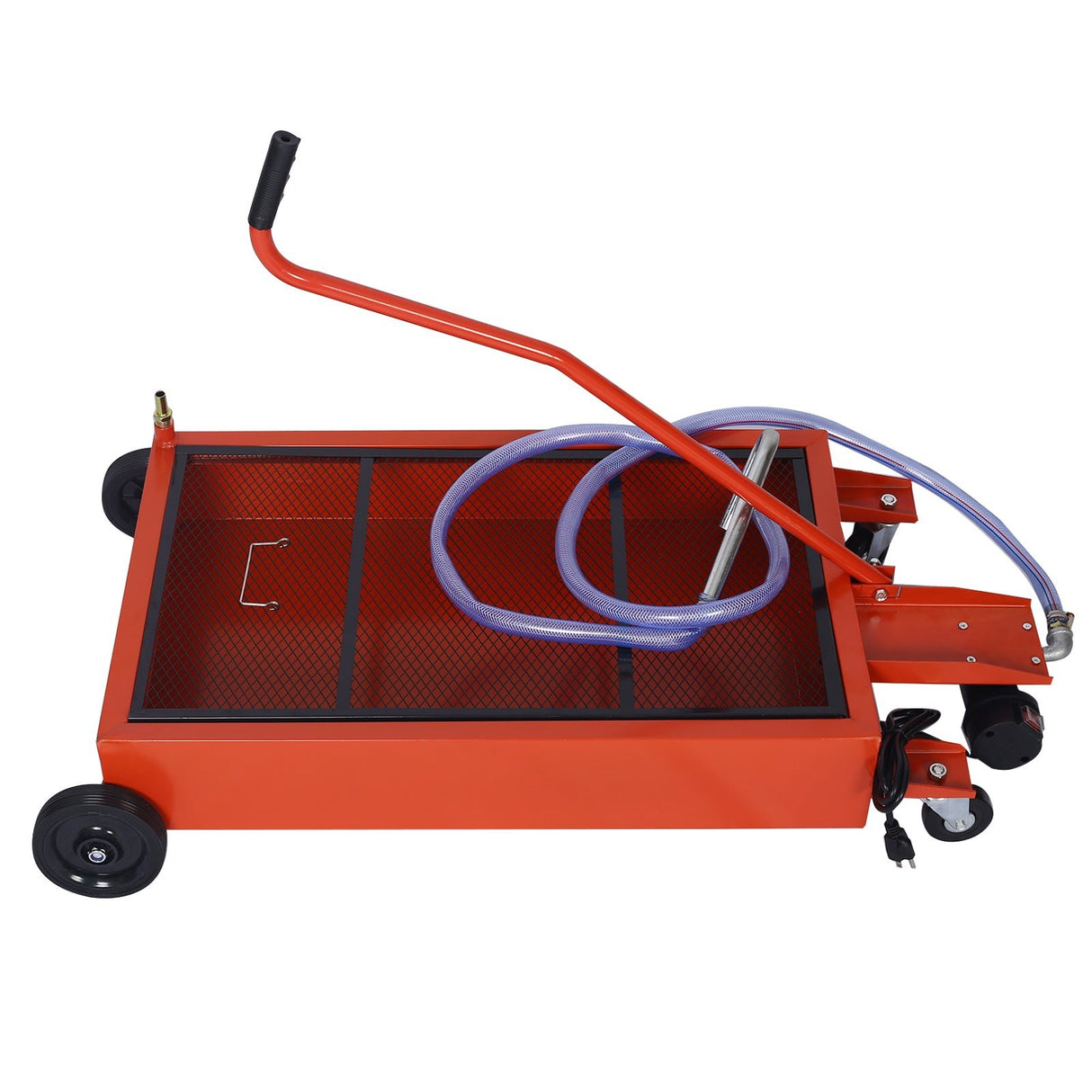 17 Gallon Low - Profile Oil Drain Pan With Electric Pump - Fab Heavy Parts