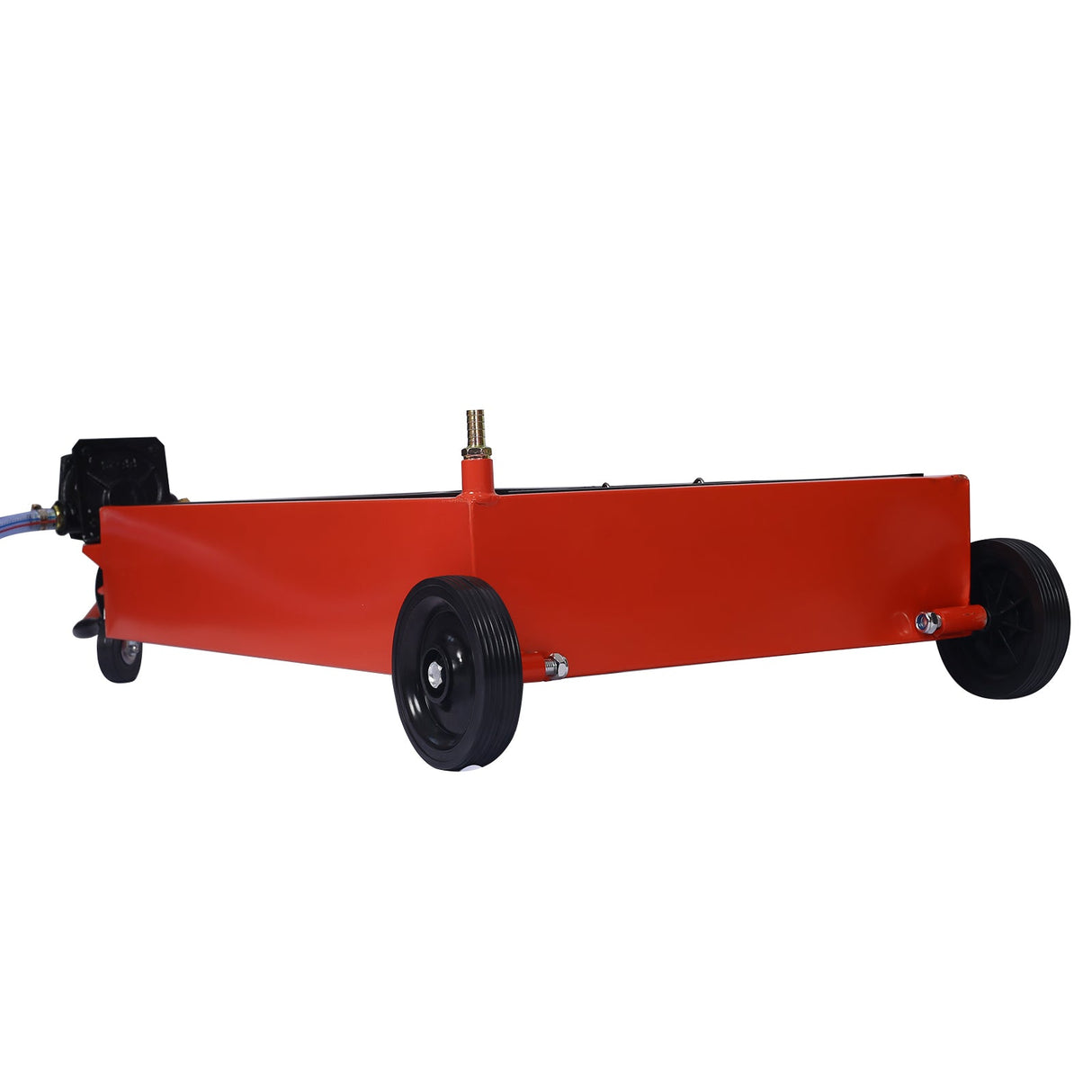 17 - Gallon Low - Profile Oil Drain Pan with Manual Pump - Red - Fab Heavy Parts