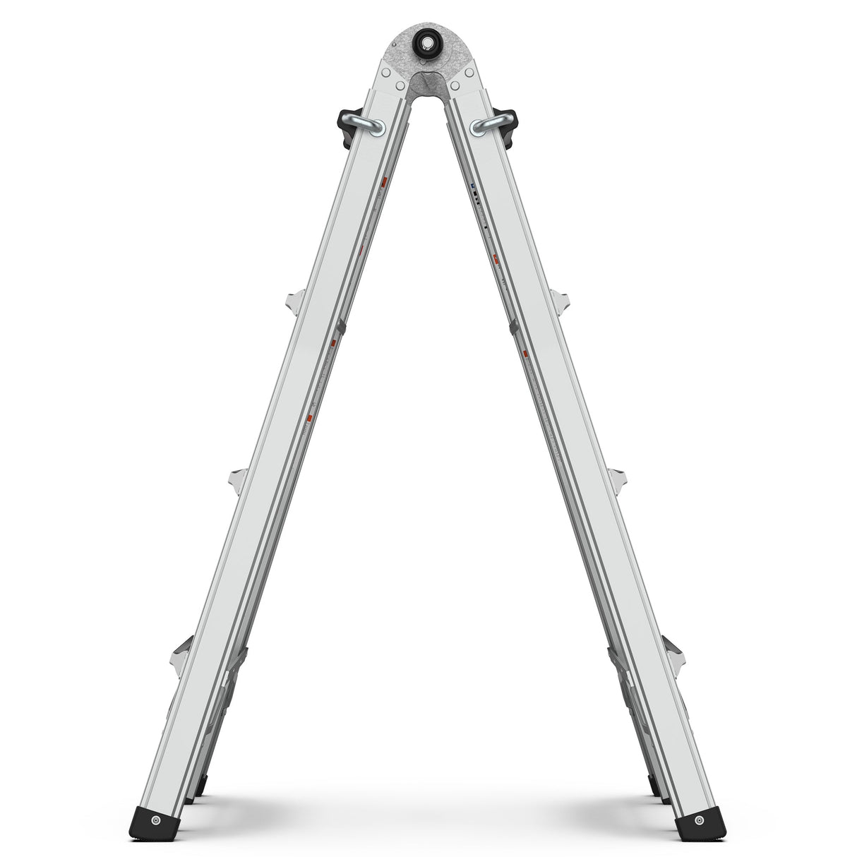 17ft Multi - Position Foldable Aluminum Ladder A - Frame and Straight Ladder ANSI 250lbs - Grey - Fab Heavy Parts
