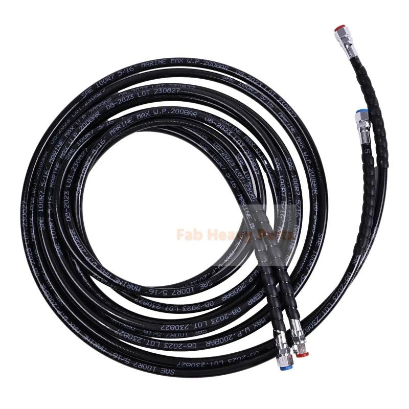 18FT Hose Kit HO5118 HO - 5118 Fits for SeaStar Outboard Hydraulic Steering Boat - Fab Heavy Parts