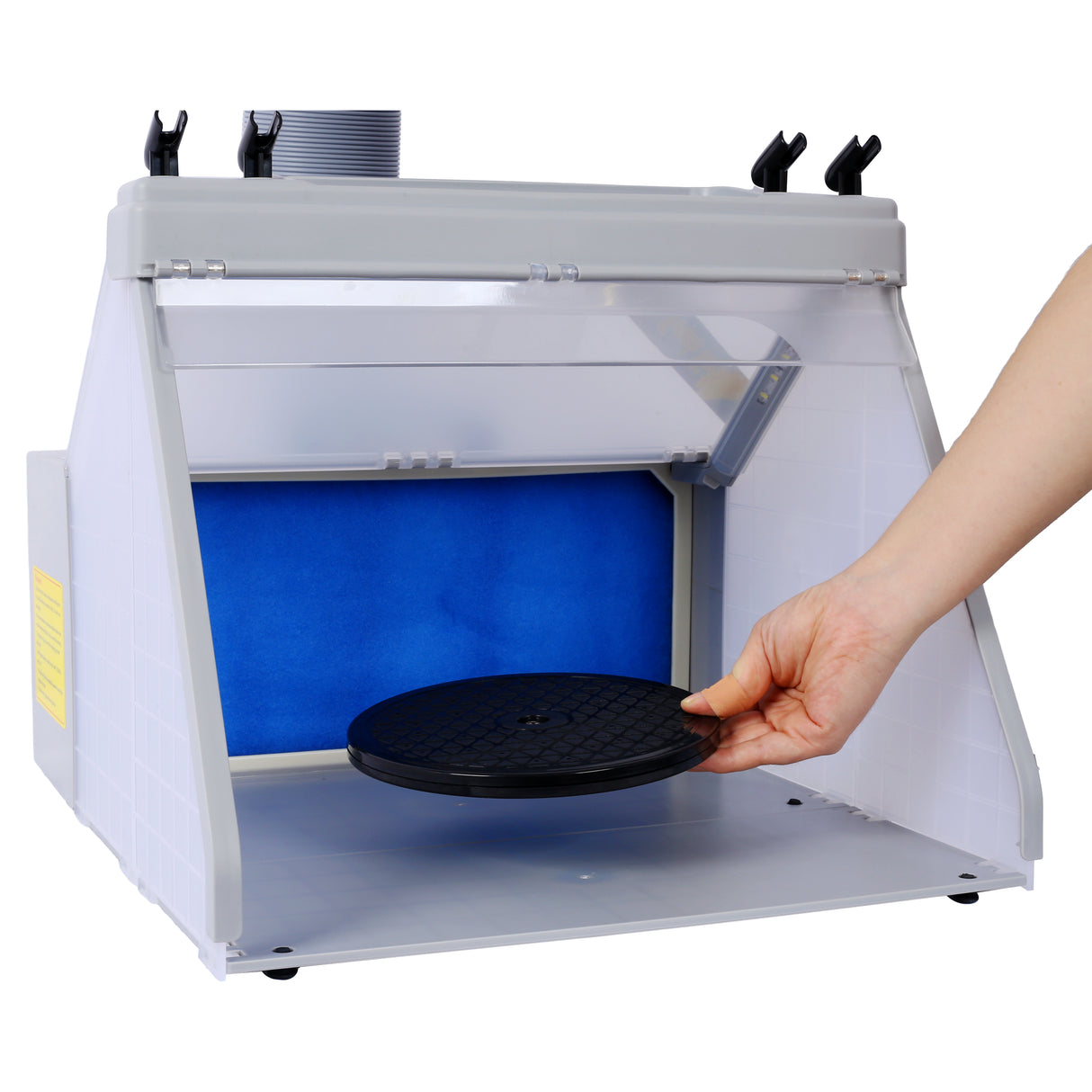 Portable Airbrush Spray Booth Kit Includes 3 Led Lights 4 Airbrush Holders and 1 Paint Holder