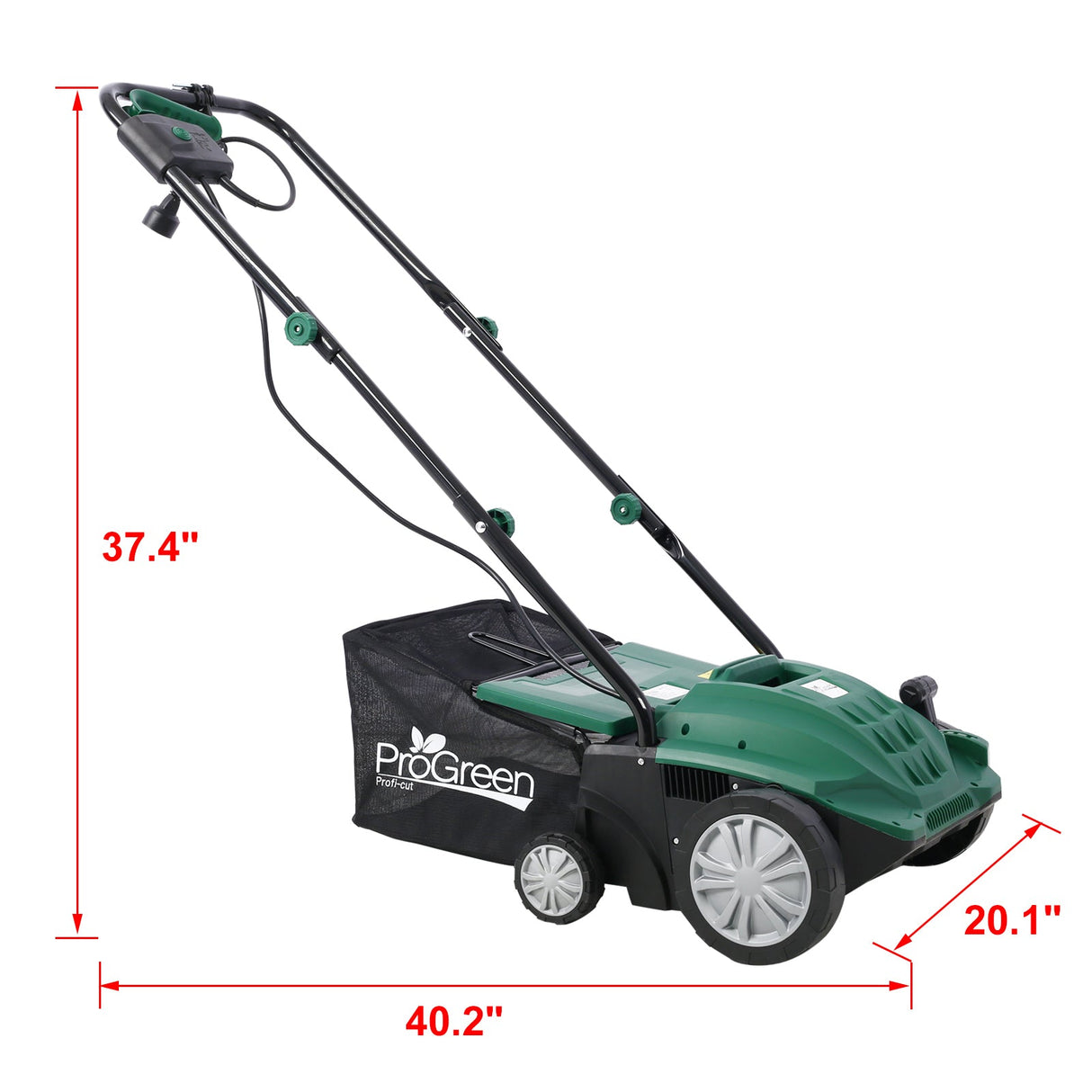 2 - in - 1 13Inch Electric Dethatcher Scarifier 12 Amp with Removable Collection Bag Extra Large 31.7QT - Fab Heavy Parts