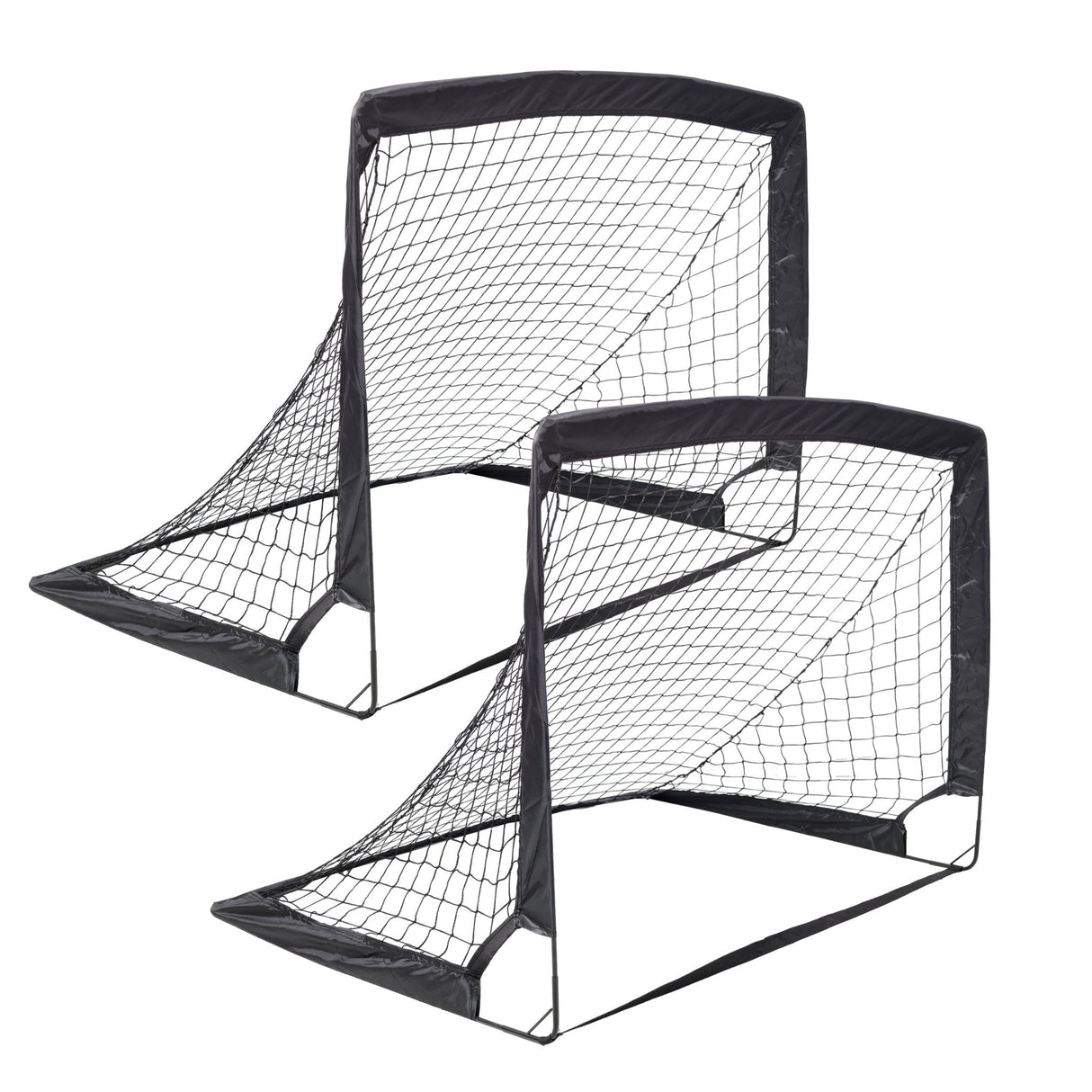 2 Pack Pop Up Soccer Goals Portable Soccer Nets for Kids Youth Adults Outdoor Soccer Goal Set - Black - Fab Heavy Parts