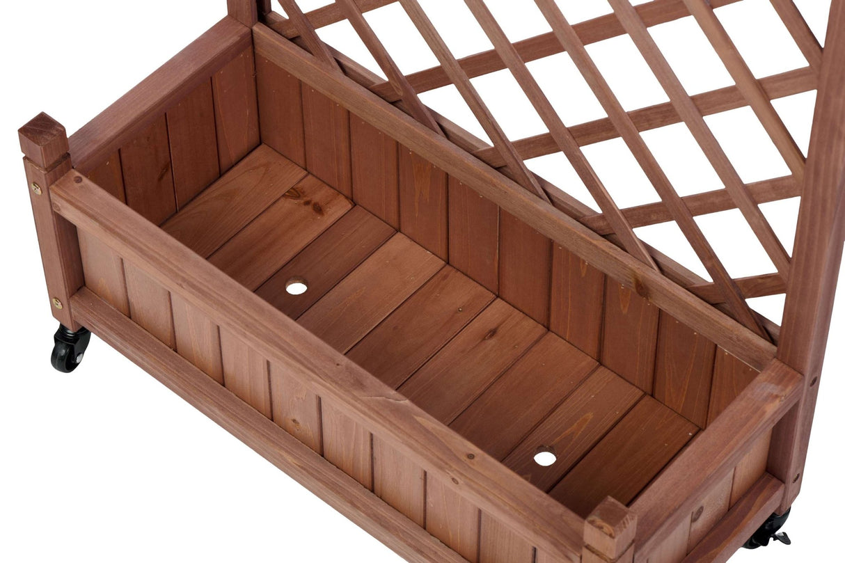 2 Pack Raised Garden Bed with Trellis Wooden Planter Box & Plant Stand with Climbing Racks - Fab Heavy Parts