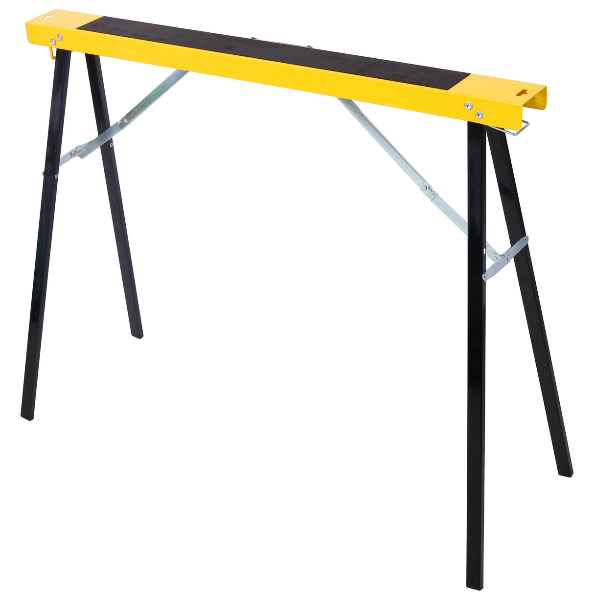 2 Pack Saw Horses Folding Portable Work with Fast Open Legs Convenient Handle Heavy Duty Steel Sawhorse Fully Assembled - Yellow+Black - Fab Heavy Parts