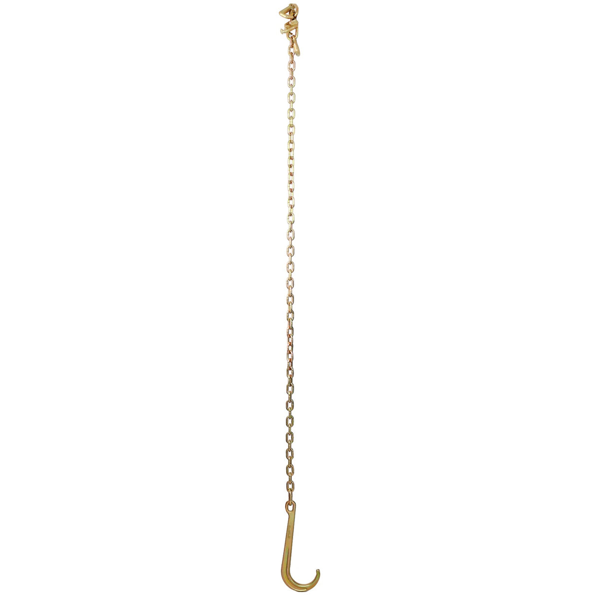 2 Pcs 5/16" x6' Leg G70 15" Long Shank J Hook Tow Chain w/RTJ Cluster Grab 4700 lbs WLL Heavy Duty - Fab Heavy Parts