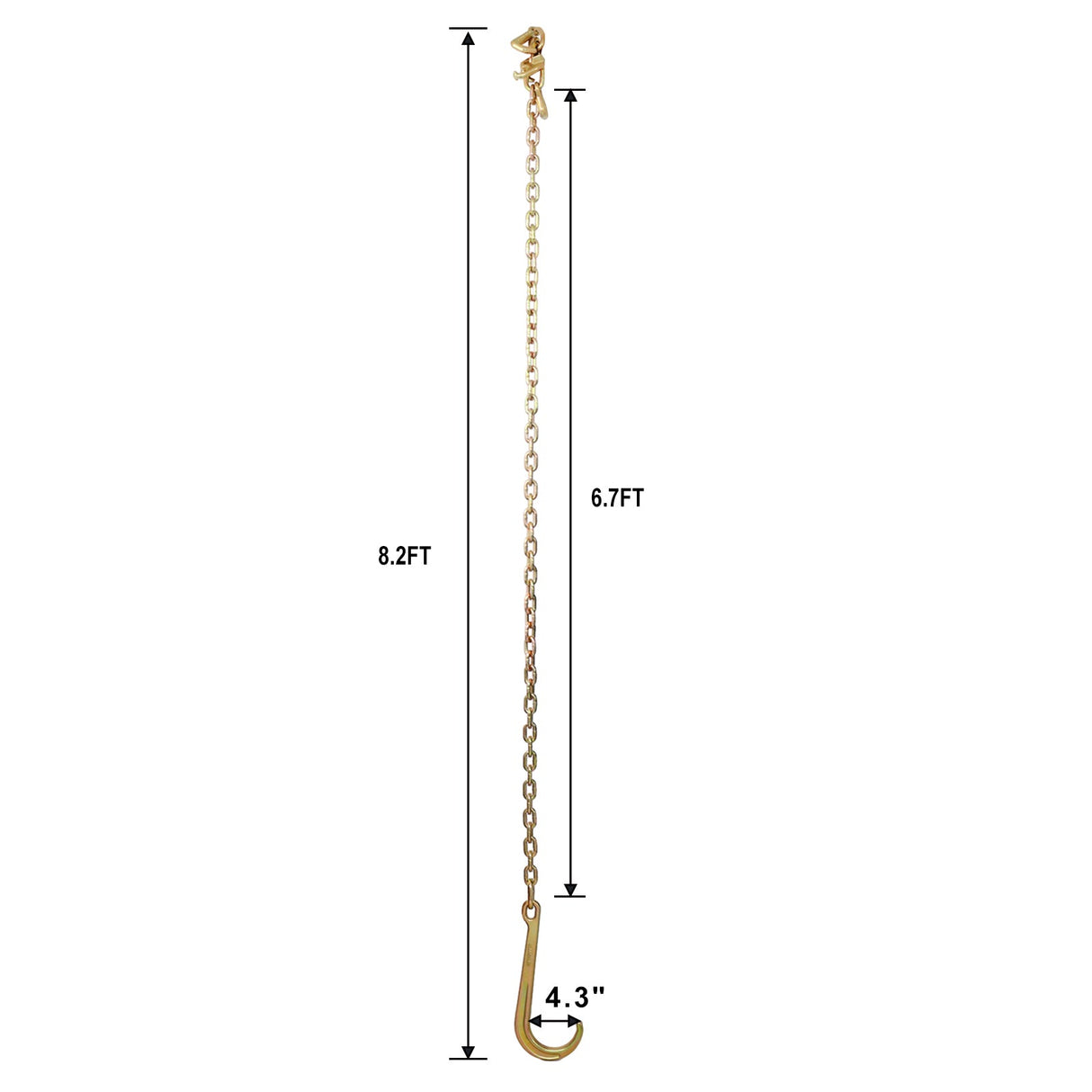 2 Pcs 5/16" x6' Leg G70 15" Long Shank J Hook Tow Chain w/RTJ Cluster Grab 4700 lbs WLL Heavy Duty - Fab Heavy Parts