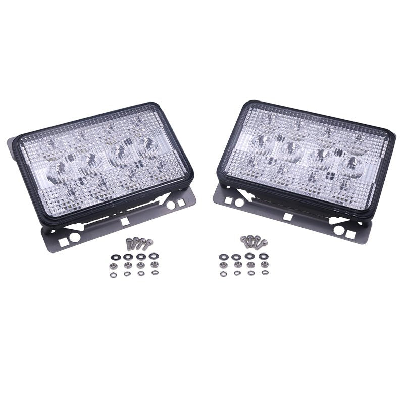 2 PCS 6"x4" LED Headlights Front Hood Light AL152328 Fits for John Deere 5225 5325 5425 5525 5625 - Fab Heavy Parts
