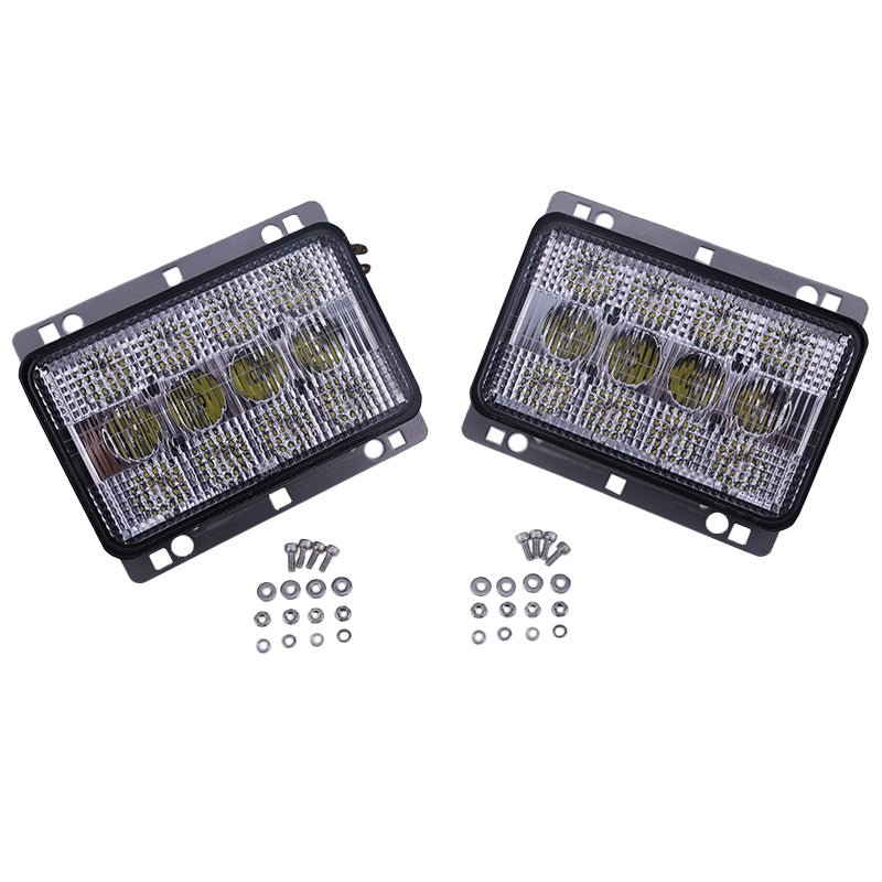 2 PCS 6"x4" LED Headlights Front Hood Light AL152328 Fits for John Deere 5225 5325 5425 5525 5625 - Fab Heavy Parts