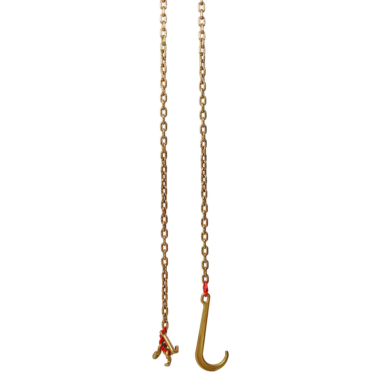 2 PCS J Hook Chain 5/16 in x 10 ft Bridle Tow G80 Bridle Transport Alloy Steel with 2 G70 J Hooks 9260 Lbs Break Strength - Fab Heavy Parts