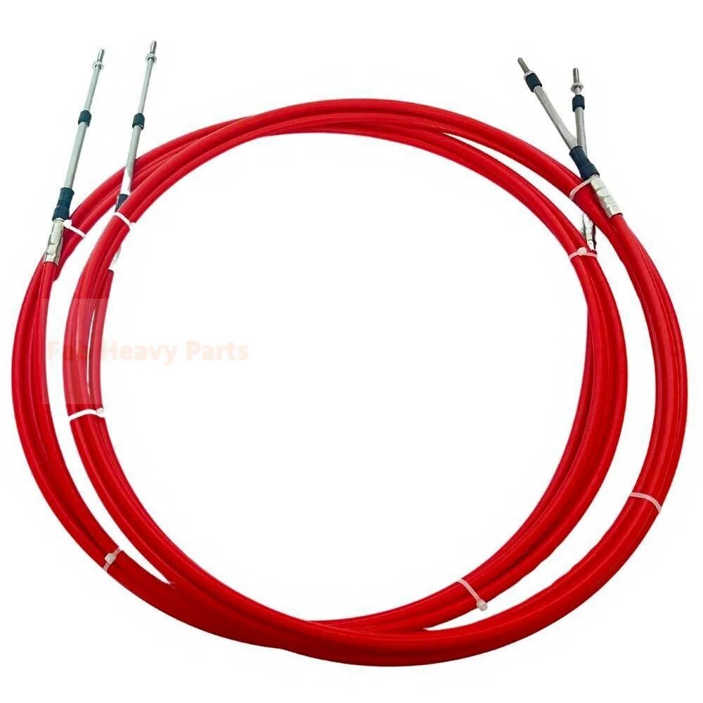 2 PCS Red 16FT 3300/33C Throttle Cable Boat Control Fits for Yamaha Fits Honda Fits Suzuki - Red - Fab Heavy Parts