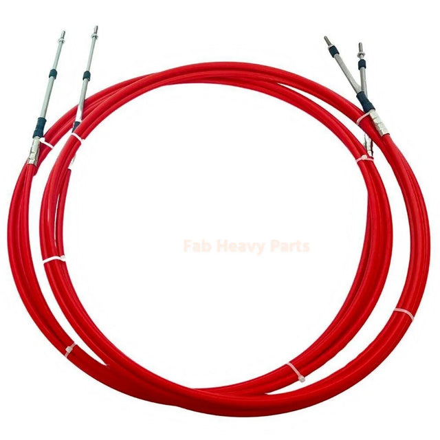 2 Pcs/set 9FT Universal 3300/33C Throttle Cable Fits for Yamaha/ Honda/ Suzuki Boat Control Red