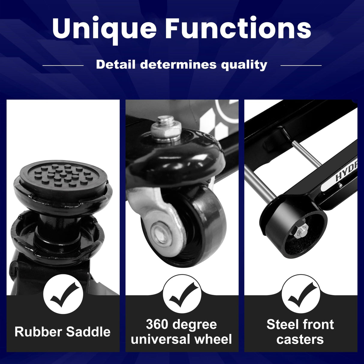 2 Ton 4400lbs Low Profile Floor Jack Hydraulic Lifting Range 85mm/3.35" - 360mm/14.17" - Blue - Fab Heavy Parts