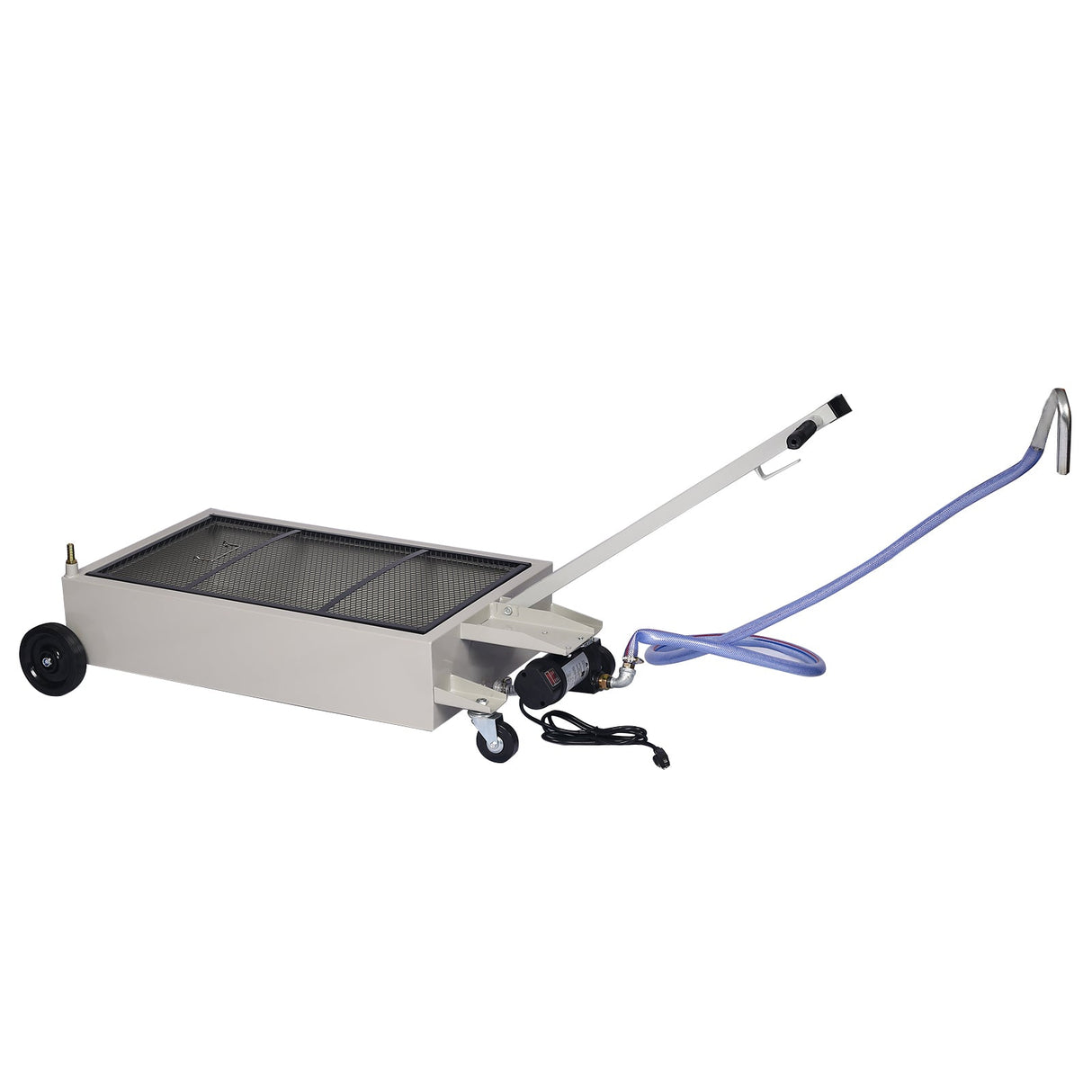 20 Gallon Low - Profile Oil Drain Pan with Electric Pump - Gray - Fab Heavy Parts