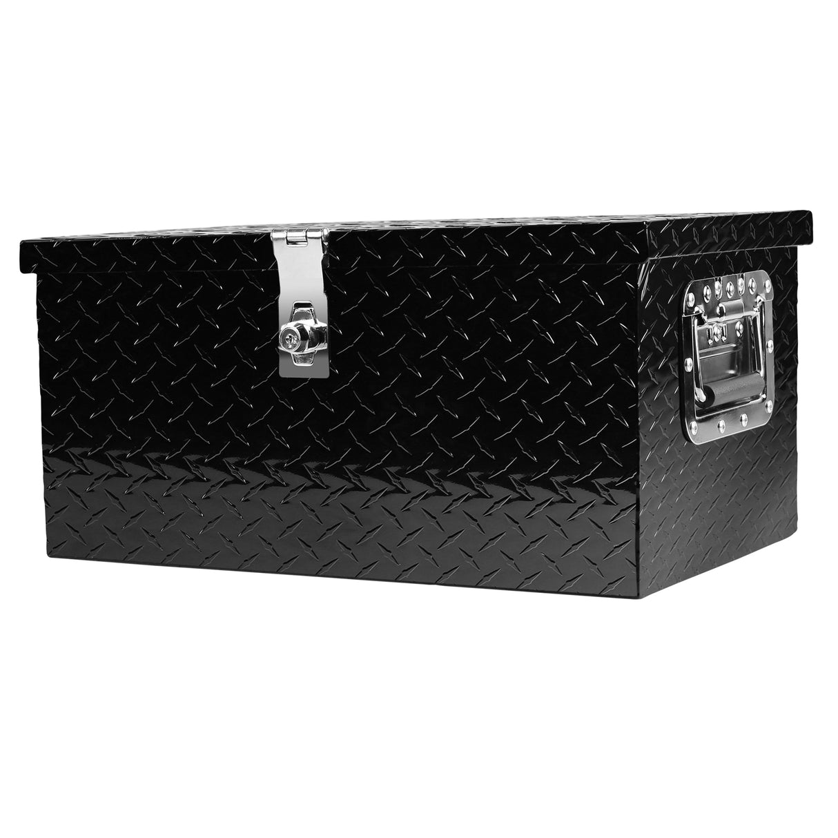 20 Inch Truck Box Aluminum Tool Box with Lock Side Handle and Keys Black 20.1"×11.8"×9.3" - Fab Heavy Parts