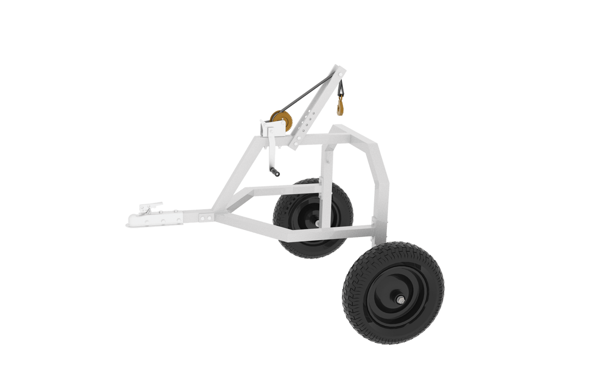 20" Log Skidding Arch & Hauler Kit 1500 lbs Capacity Log Dolly with Manual Winch Chain & Strap Heavy Duty Rust - Resistant Steel Log Carrier for Farm, Firewood & Forestry Transport - Fab Heavy Parts
