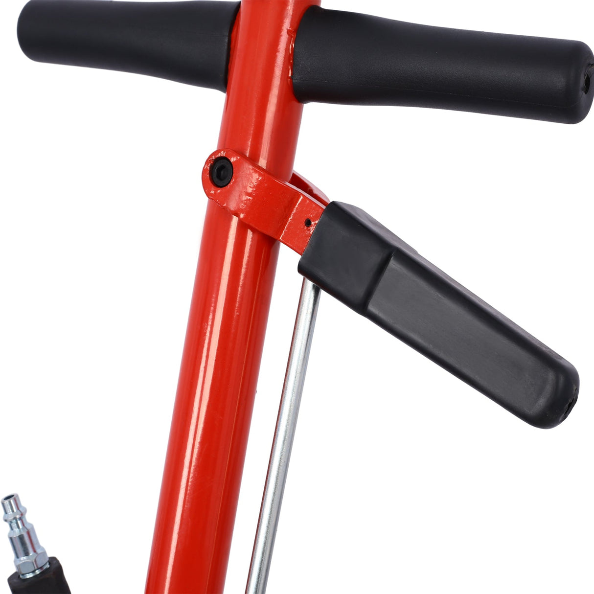 22 Ton Hydraulic Floor Jack Air - Operated Axle Bottle with 4 Extension Saddle Set Built - in Wheels Red - Fab Heavy Parts