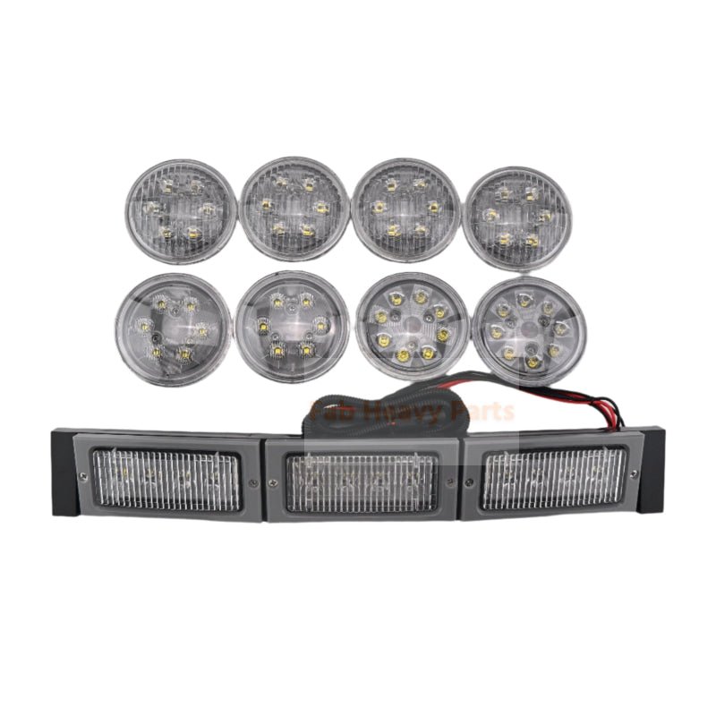 228W 12V 24V LED Front Hood Light Conversion Kit Fits for John Deere Tractor 4050 4250 4450 4055 4255 4455 - Fab Heavy Parts