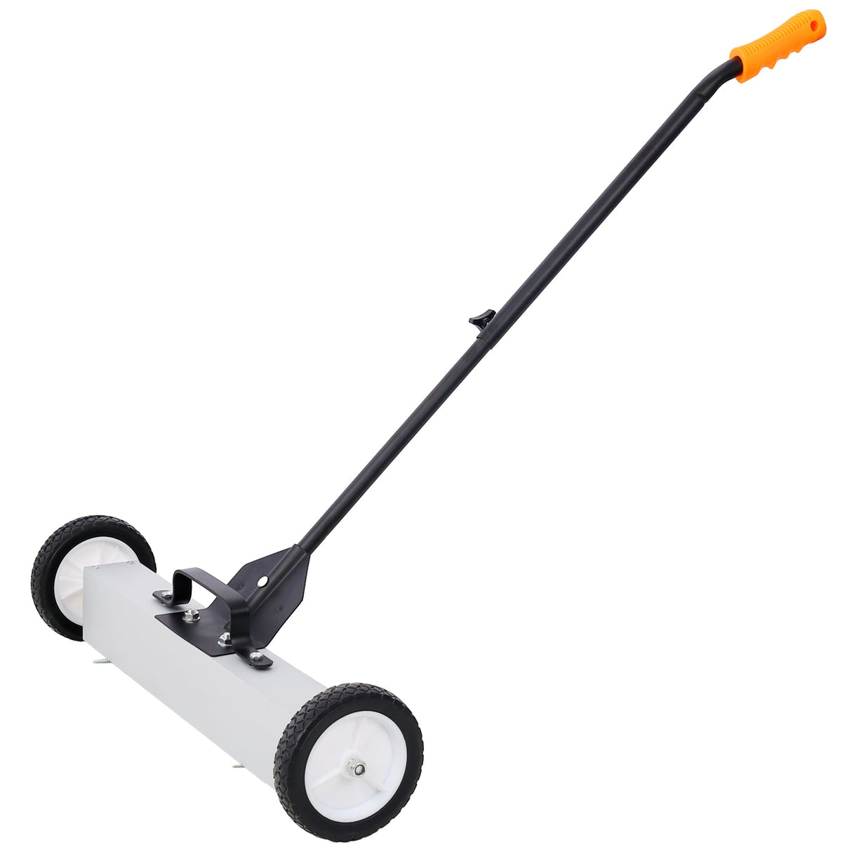 24'' Rolling Magnetic Pick - Up Sweeper Heavy Duty Push Type with Release 30 Lbs Capacity - Black and Silver - Fab Heavy Parts